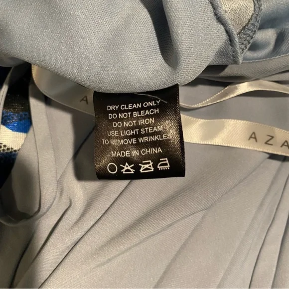 Azazie Sophisticated Gray Draped Midi Dress - Picture 13 of 16